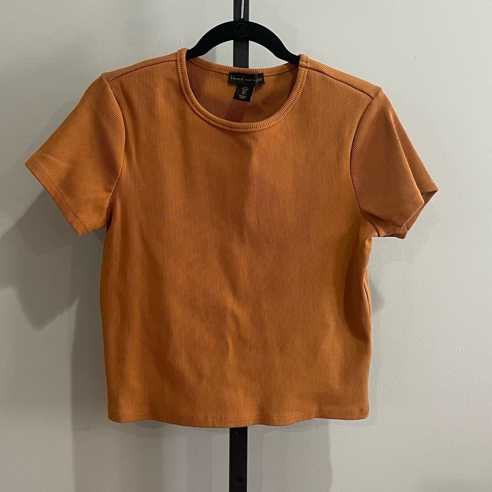 House of Harlow 1960 Ribbed Fitted Short Sleeve Tee Size Large
